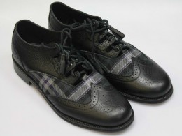 Black Ghillie Brogues with Black Grain Calf Leather